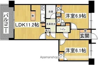 アンピール空港通りⅡ【706号室】の間取り