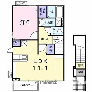 パレ・スレーヌB【2階】の間取り