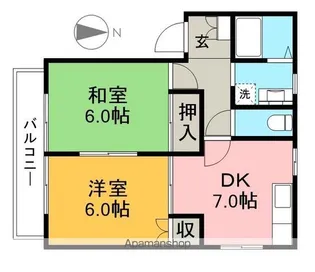 フレグランス白岩Ⅰ【1階】の間取り