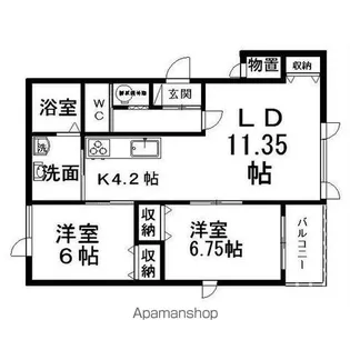 カーサ・シェルピア【1階】の間取り
