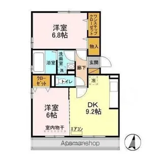 カーサ フェリーチェ AB【2階】の間取り