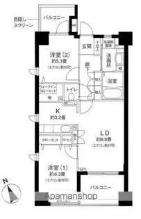 ロサブリーズ本牧【3階】の間取り