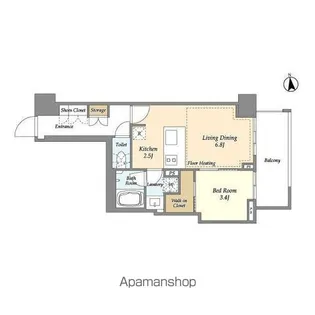 オアーゼ新宿市谷薬王寺【6階】の間取り