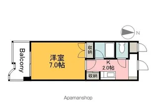 ジュネス山城【402号室】の間取り