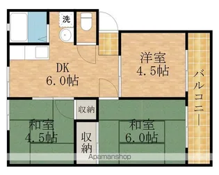 ハーモニーハイツ【A 202号室】の間取り