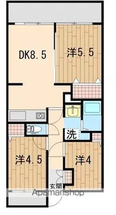 グリーンパーク鳩ヶ谷・B棟【11階】の間取り