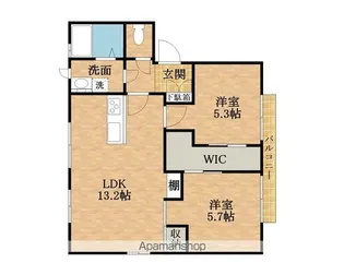 ロジュマンイズミB棟【1階】の間取り