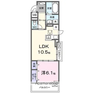 パラジソ大町【1階】の間取り