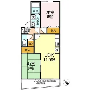 セジュールたかなわ【1階】の間取り