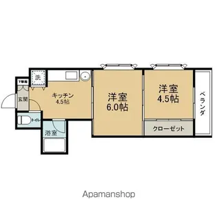 アルデール柳川【501号室】の間取り