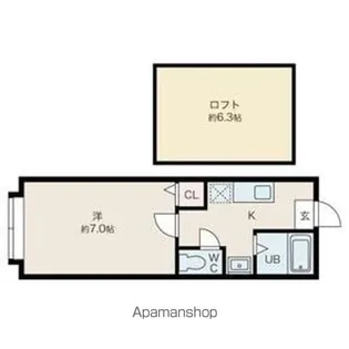 Villa Tsukisappu【103号室】の間取り