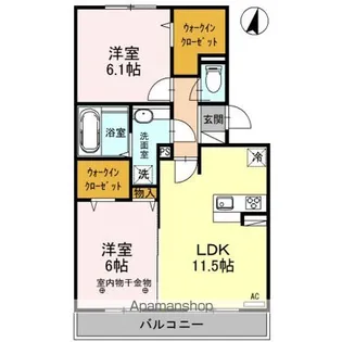 埼玉県入間市鍵山2丁目【アパート】の間取り