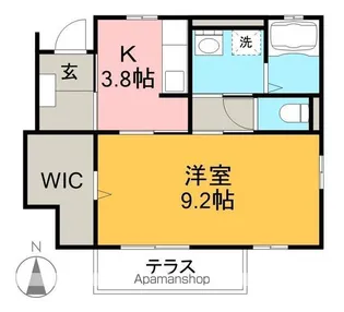 グリーンパーク宝永【1階】の間取り