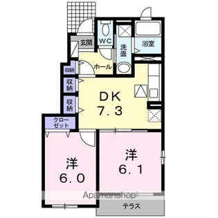 ヴィラ エクレール B【1階】の間取り