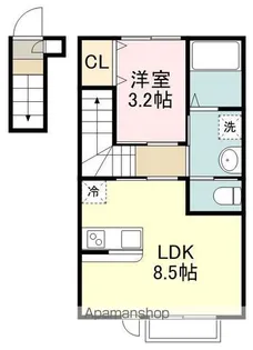シェルテ河原町B【2階】の間取り