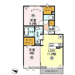 ロイジェントパークス レイクタウン Ⅱ G【2階】の間取り