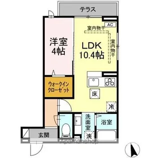 DーROOM中央I【1階】の間取り
