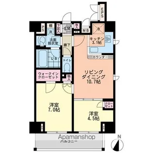 エスティメゾン赤羽【9階】の間取り