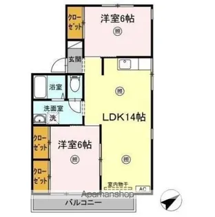 セジュール大田 B棟【2階】の間取り