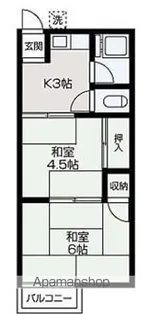 横田ハイツ【202号室】の間取り