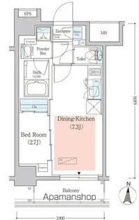 アーバネックス菊川Ⅲ【9階】の間取り