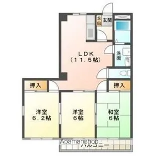 メゾンソルジェンテ【3階】の間取り