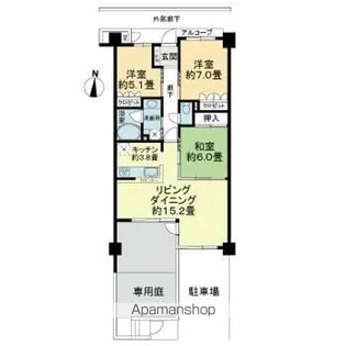 サーパス道後公園南【1階】の間取り