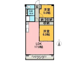 2LDKの間取り画像