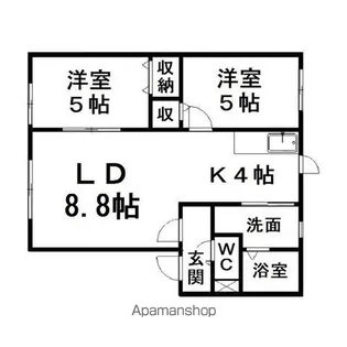サンシャトーA【1-A号室】の間取り