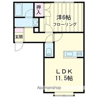 シンワハイツD【105号室】の間取り