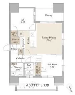 LIGHT TERRACE 新宿御苑【10階】の間取り