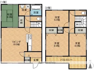 静岡県浜松市中央区三島町【一戸建】の間取り