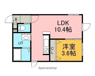 YUGA【303号室】の間取り