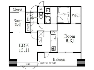 エンクレスト博多PREMIER【10階】の間取り