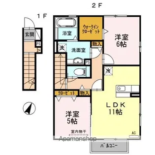 イーストヒルズC【2階】の間取り