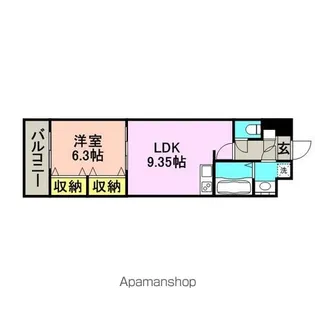 ムーンリバー久留米東町【805号室】の間取り