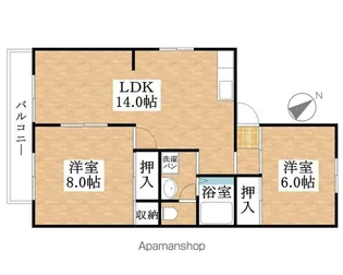 パークサイド鈴A【2階】の間取り
