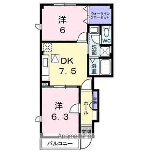 スマイルハウス【101号室】の間取り