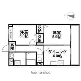 滋賀県長浜市榎木町【マンション】の間取り