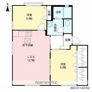 芙蓉・ロイヤルハイツ A棟【202号室】の間取り