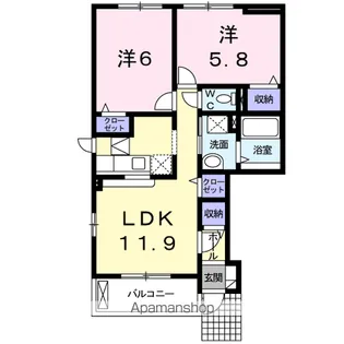 デスパシオB【1階】の間取り