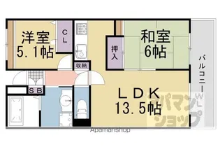 ベルク長岡京【304号室】の間取り