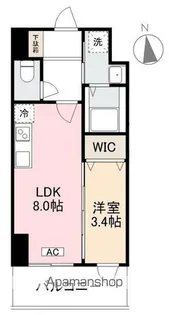 クレアグレイス瓦町【203号室】の間取り