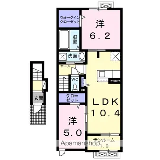 ジェルメ・アンランジュ【2階】の間取り