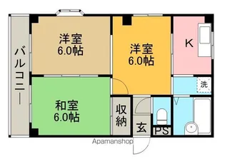 コーポ横山【302号室】の間取り