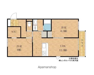 カーサビアンカ羽衣【202号室】の間取り