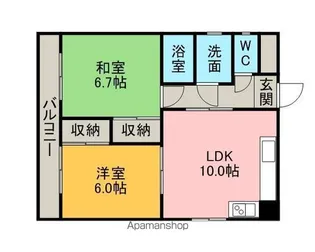 シャタデル東浦【402号室】の間取り