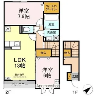 エクセレント三輪野山 I【2階】の間取り