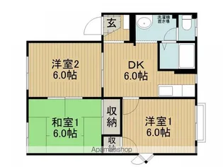 フレグランス増沢C棟【102号室】の間取り