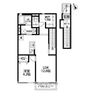 DURA CASAむさしむらやま【2階】の間取り